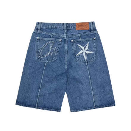 Corteiz C-Star Denim Jorts - Faded Blue