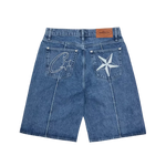 Corteiz C-Star Denim Jorts - Faded Blue