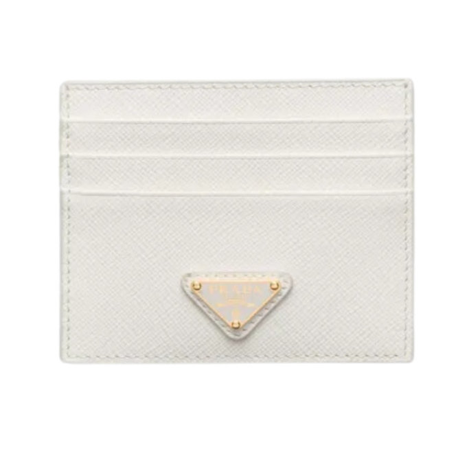 Prada enamel triangle-logo cardholder