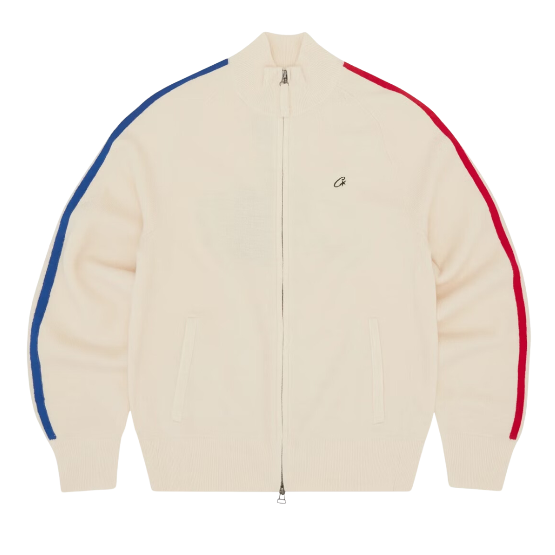 Corteiz Knit Zip Up Fleece Cream