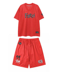 Chrome Hearts mesh football red set