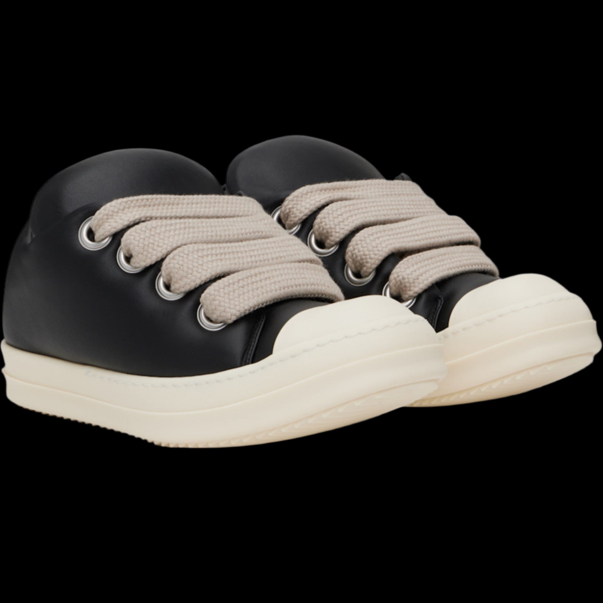 Rick Owens Porterville Jumbo Lace Padded Low Sneakers - Black