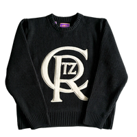 Corteiz Emblem Knit Sweater (Black/White)