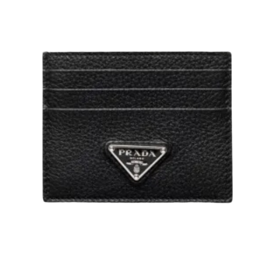 Prada enamel triangle-logo cardholder