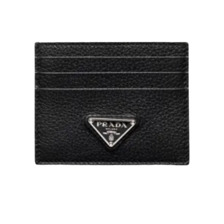 Prada enamel triangle-logo cardholder