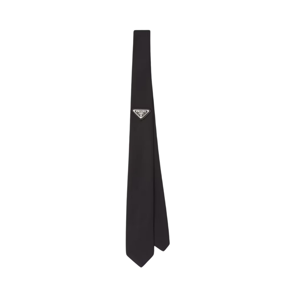 Prada triangle logo tie